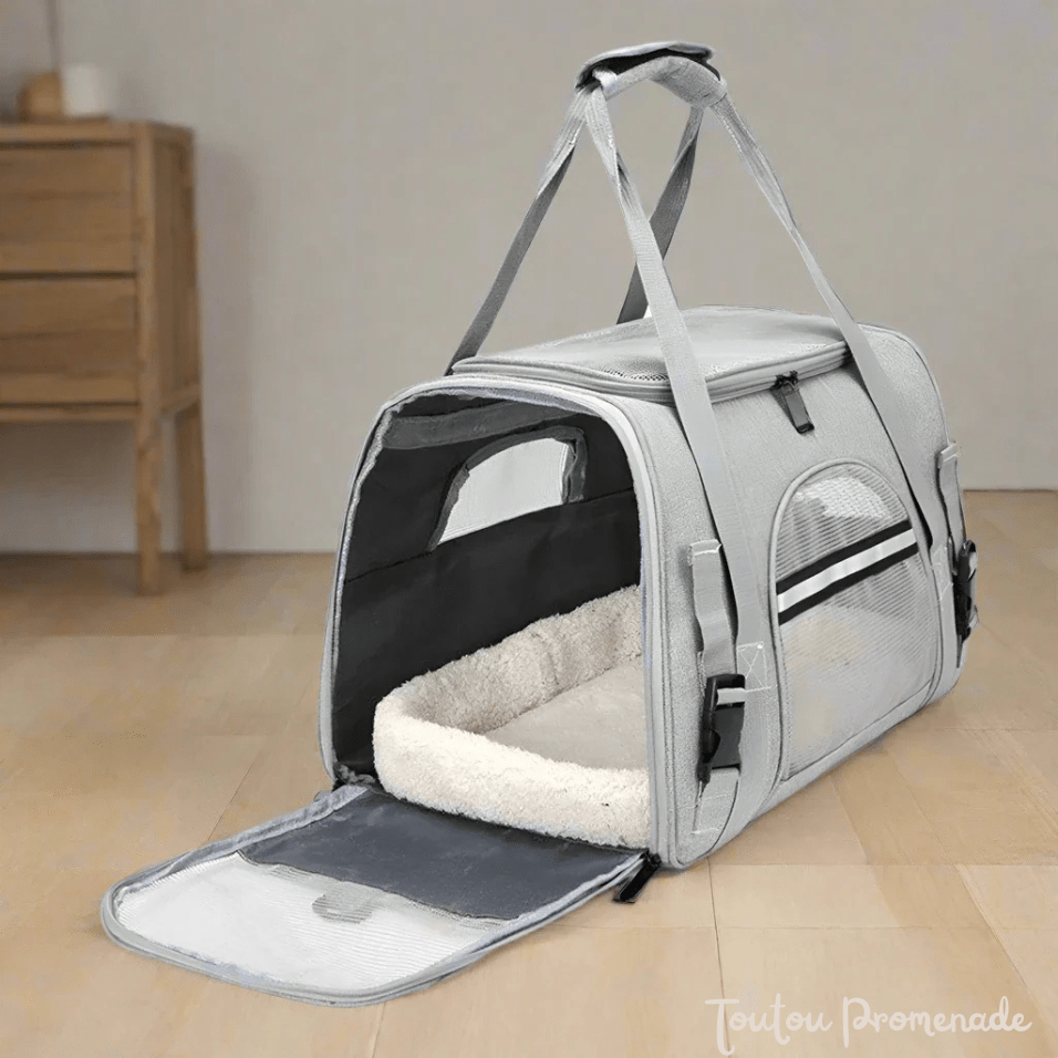 Panneau mesh respirant latéral du sac de transport DogCarrierBag gris