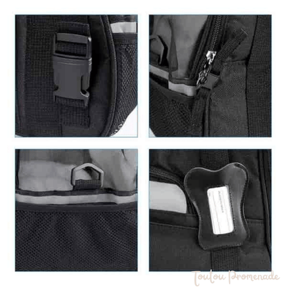 Bandoulière ajustable et rembourrée du sac DogCarrierBag noir pour confort optimal